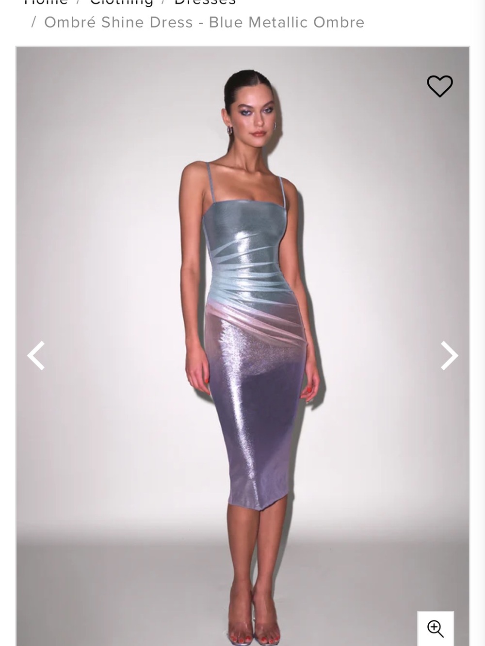 Fleur du Mal Blue, Lavender and Pink Metallic Ombre Midi Slip Dress